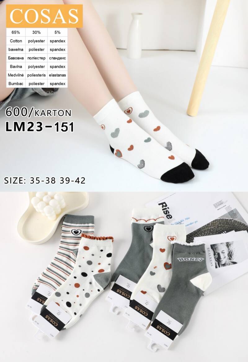 Skarpety damskie Roz 35-42, Mix kolor Paczka 40 szt